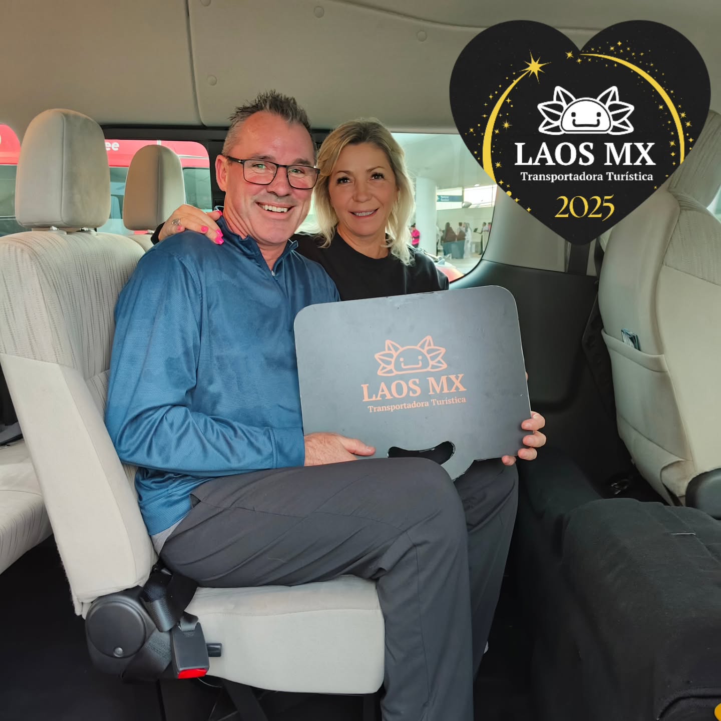 Guests inside the van welcomed by LAOS MX